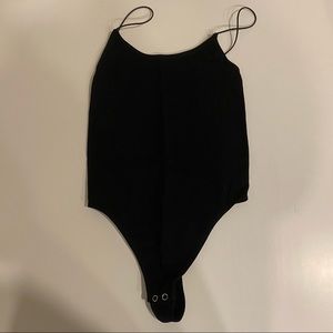 Black bungee tank bodysuit